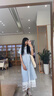 小野七天法式甜美条纹短袖衬衫连衣裙女夏季海边度假风气质宽松显瘦A字裙 衬衫+半身裙 M 实拍图