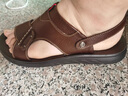 北沐晨特大号男士加肥加大码凉鞋48加宽男式中老年人沙滩鞋休闲特大码皮凉鞋软底透气 棕色2 49 实拍图