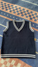 罗蒙儿童校园服春秋男童女童针织马甲套装 藏青白边针织马夹 120 实拍图
