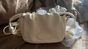铂呐苓水桶包斜挎小包包女包七夕链条2024抽绳褶皱单肩包高级感洋气手机 带标水桶包【米白色-带挂件】 实拍图