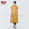 无印良品 MUJI 女式 麻 水洗 开领半袖连衣裙 女装汉麻裙子夏季 BC2JLA4S 烟熏黄色 S 155/80A 晒单实拍图