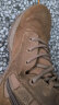 仪标2021棕色夏季作战靴超轻侧拉链训练真皮透气耐磨沙漠高帮登山鞋男 棕色作战靴（高配） 42 实拍图