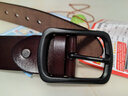 JEEP SPIRIT吉普男士皮带男针扣潮年轻人韩版百搭牛皮腰带真皮休闲牛仔裤带 【15款】黑扣，咖啡色款 115cm 实拍图