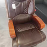名流都市真皮老板椅豪华商务按摩大班座椅实木办公室可躺坐椅家用电脑转椅 10轮咖啡色-头层牛皮+搁脚 固定扶手 尼龙脚 实拍图