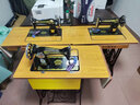 蝴蝶牌（BUTTERFLY）正宗上海蝴蝶牌老式缝纫机脚踏式手动飞人裁缝机头可电动吃厚衣车 黑蝴蝶+黄色台板+铸铁机架+电机 实拍图
