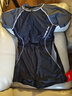 李宁（LI-NING）游泳衣女士专业连体竞速保守休闲训练遮肚显瘦大码泡温泉装备 黑灰 3XL 【身高175-180体重65-70】 实拍图