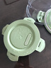 创得 微波炉加热饭盒玻璃碗冰箱收纳盒保鲜盒上班族带饭便当餐盒分格 北欧绿圆400+650+1000+包 实拍图