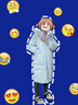 雪中飞秋冬新款百搭狐狸毛领廓形保暖鸭绒女士羽绒服长款连帽时尚大气 蓝色 S 160/84A 实拍图