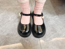 G.duck小黄鸭女童小皮鞋2024春秋新款黑色玛丽珍鞋鞋子演出鞋儿童公主鞋 黑色 （脚长加1cm下单哦） 33 （内长20.2cm） 实拍图