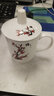 陶瓷带盖茶杯办公会议杯家用泡茶水杯棋牌室杯子宾馆白瓷水杯定制 1号【梅】带盖杯400ml1只 带盖杯 实拍图