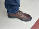 百丽通勤商务皮鞋男牛皮褶皱增高休闲鞋A1373AM4 棕色 40 实拍图