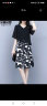 莎妮朵罗显瘦款连衣裙夏雪纺裙新款韩版黑短袖遮肚裙子假两件连衣裙15043 黑色-几何 3XL建议135-155斤穿着 实拍图