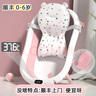 BABYALAN婴儿折叠浴盆宝宝洗澡盆可折叠浴盆坐躺大号初生新生儿童小孩用品 粉色折叠浴盆 实拍图