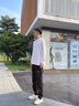 顶峰保罗（Dingfengbaoluo）纯棉美式男长袖圆领T恤休闲纯色宽松秋季打底衫SK260白色XL 实拍图