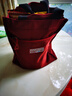 QUEEN TRIP新款森系撞色手提饭盒包学生上班手拎便当包补课袋文件包手拎妈咪 酒红色 实拍图