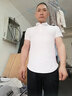 撸铁狗健身衣服男短袖运动polo衫夏翻领速干显肌肉训练教练服修身上衣 白色 M/165-175 实拍图