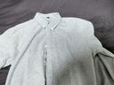 凡客诚品（VANCL）长袖衬衫男全棉领尖扣牛津纺商务休闲经典舒适衬衫 蓝细条 4XL 实拍图