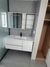 荣洁（RONGJIE）65cm75/85/95/105厘米浴室柜陶瓷一体盆现代简约洗脸卫生间洗漱台 白115cm陶瓷一体盆+玻璃豪华镜柜 实拍图