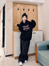 灿图重磅连帽卫衣女春秋季潮流长袖上衣服慵懒风休闲宽松小个子外套女 黑色常规款 L 实拍图