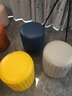 孜度小凳子家用矮凳皮凳子沙发凳换鞋凳小圆皮墩子沙发凳圆形南瓜凳子 柠檬黄 24cm 高（直径36cm）主图模特尺寸 实拍图