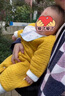 舒贝怡婴儿衣服新生儿连体衣满月宝宝哈衣春秋保暖周岁男女童爬爬服黄73 实拍图