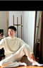 GENIOLAMODE森马集团加绒毛衣男士冬季加厚羊绒打底毛线针织衫男装 米白 L 实拍图