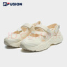 斐乐（FILA）FUSION斐乐玛丽珍凉鞋女鞋新款凉拖魔术贴海螺沙滩鞋 古白色/燕麦色-AO 38.5 实拍图