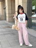 小猪彼特夏季女童阔腿裤儿童裤子冰丝工装裤2026新款防蚊裤女大童夏装长裤 15029粉紫色 160 cm 实拍图