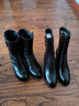 富贵鸟女鞋真皮中筒靴女新款加绒粗跟短靴子女秋季妈妈鞋高跟鞋马丁靴女 黑色（单里）跟高6cm 36 实拍图