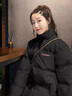 棉致立领不跑棉加厚棉服女新款棉衣秋冬季外套女面包服羽棉袄绒服 黑色【M58070高品质】 M 95-110斤 实拍图
