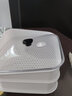适配格兰仕微波炉蒸笼 蒸笼带盖蒸盒蒸盘微波炉碗使用饭菜馒头饺子加热盒塑料蒸锅器皿大 方形白色双层(配1片蒸布) 实拍图