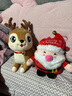 惠妮宝贝毛绒玩具圣诞老人雪人麋鹿公仔玩偶圣诞套装娃娃圣诞节平安夜礼物 一对（字母款老人+趴款麋鹿） 20厘米 实拍图