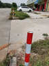 钢管警示柱镀锌红白交通固定防撞柱路障柱隔离防撞杆挡车固定立柱防撞柱 固定款镀锌立柱76*600*2.0 红白贴膜 实拍图