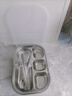 沃德百惠（WORTHBUY）316不锈钢饭盒上班族加大加深分格便当盒食堂打饭可定制学生餐盘 316深款【5分格】+塑料盖+餐具 实拍图