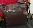 真皮单肩包头层牛皮包休闲男士包大容量跨肩包商务时尚斜挎包男款 棕色加大号 单包无赠品 实拍图