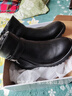 断码清仓品牌鞋真软皮中老年妈妈鞋皮鞋棉鞋靴子平底防滑冬款短靴 黑色白毛内里 37 (235mm) 实拍图