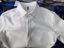 PRIDEME轻奢冬季加厚款保暖磨毛呢料衬衫男长袖修身商务休闲衬衣男士上衣 BNS2633-白色 4XL 【体重建议：170-180斤】 实拍图