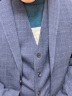 法劳格格子西服套装男三件套韩版修身西装正装伴郎服装新郎结婚礼服 蓝灰两件套 185 晒单实拍图