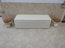 锴源试衣间换鞋凳长方形沙发收纳凳床尾储物服装店家用门口休息长条凳 米白色（皮革款） 长50宽30高35cm（可储物） 实拍图