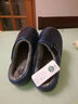 【特大码棉拖鞋男】始丰棉拖鞋女冬季PU皮大码棉拖鞋男时尚月子鞋防滑保暖家居地板软底情侣棉鞋男 5120 藏青 40-41(适合平时39-40码穿) 实拍图