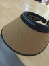 霏斯诗町网红空顶防晒通用夏紫外线大沿骑车遮阳草帽遮全脸草编太阳帽子 卡其 实拍图