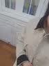 马登女装巴恩风美式工装夹克复古密歇根外套灯芯绒翻领猎装上衣秋季女 白灰色 【白灰色版型好看拼接撞色纯棉外套轻薄款帆布宽松】 S （80-100斤）【现货顺丰速发】 实拍图