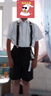 罗蒙儿童礼服六一演出服男童毕业主持长袖长裤背带套装 黑色140 实拍图