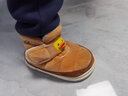 B.Duck小黄鸭童鞋儿童棉鞋冬季男女童家居棉靴保暖舒适短靴5902棕色26 实拍图