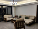 韵存家居 沙发 全实木沙发 布艺沙发 新中式白蜡木小户型客厅直排沙发 0.82米单位（整块海绵坐垫） 标准版：透气布 实拍图