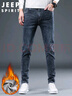 JEEP SPIRIT吉普牛仔裤男秋冬季韩版裤子男士修身小脚裤男裤 蓝色加绒 34 实拍图