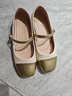 大东玛丽珍鞋女鞋2025秋季新款时尚优雅方跟低跟套脚方头Q0102/Q0103 金色 38 实拍图