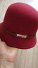 JIASHENGXI帽子女秋冬韩版羊毛呢盆帽休闲百搭渔夫帽英伦复古皮带圆顶小礼帽 酒红色 M(56-58cm) 实拍图