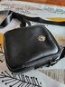 阿诺妮斯头层牛皮单肩包男士小包迷你斜挎包男包休闲挂包小背包出行手机包 黑色狮子头 实拍图