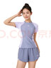 李宁（LI-NING）泳衣女士分体式两件套游泳衣温泉显瘦游泳装备 0922 紫色 M 实拍图